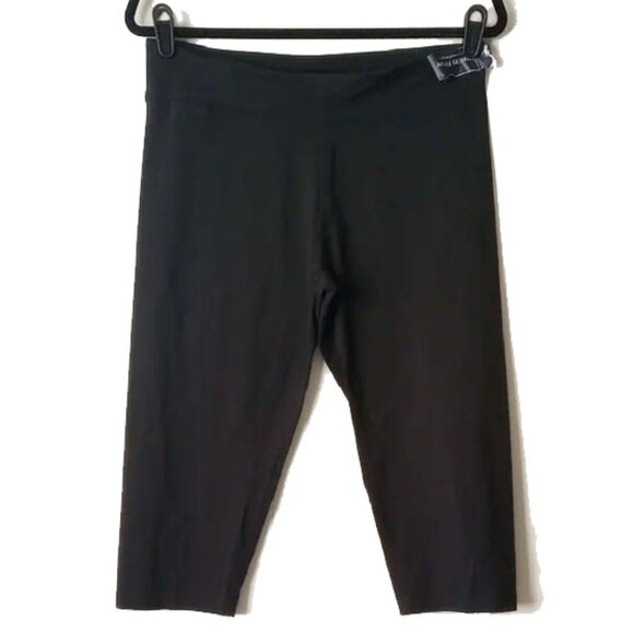 NWT Fishers Finery EcoFabric 18" Yoga Capri Leggings L Black Organic Cotton - Picture 2 of 8